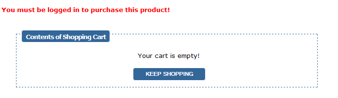 Members Only Products in the Shopping Cart