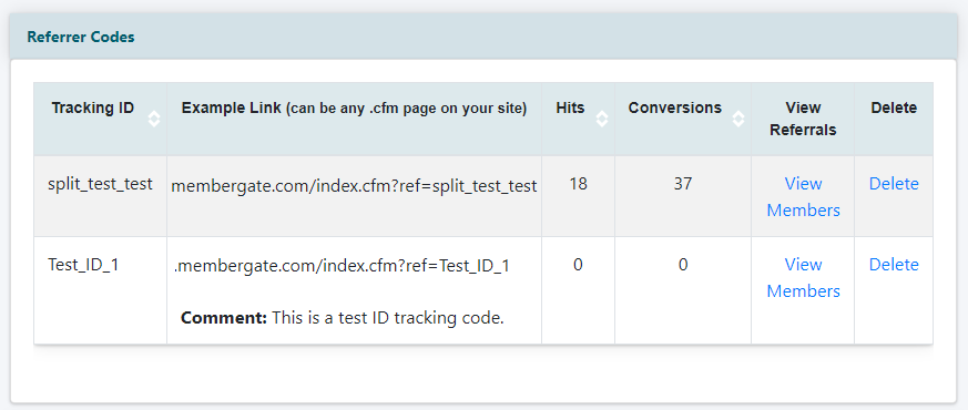 Referrer Ad Tracking Codes