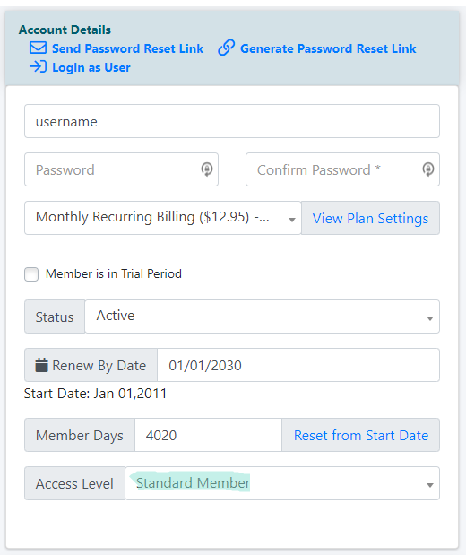 How can I assign different levels of access to our control panel for certain members to help run the site?