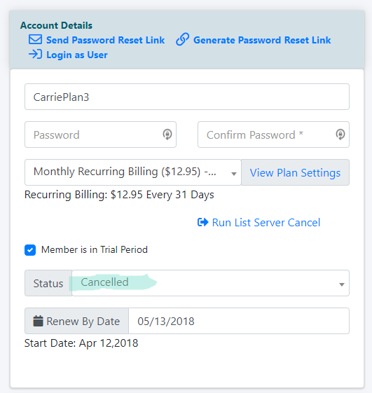 How does a member cancel a subscription?