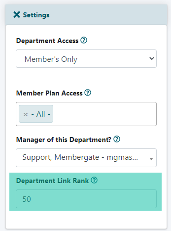 How can I change the order in which my Departments are arranged?